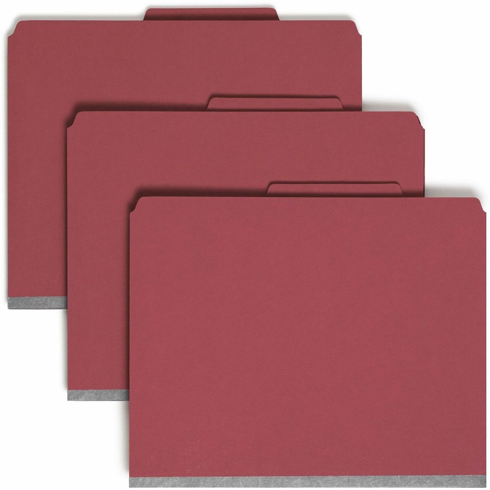 Smead SafeSHIELD 2/5 Tab Cut Letter Recycled Classification Folder - 8 1/2" x 11" - 2" Expansion - 2 x 2S Fastener - 2" for Folder - 2 Pocket - Top Tab Location - Right of Center Tab Position - 2 Divi. Picture 1
