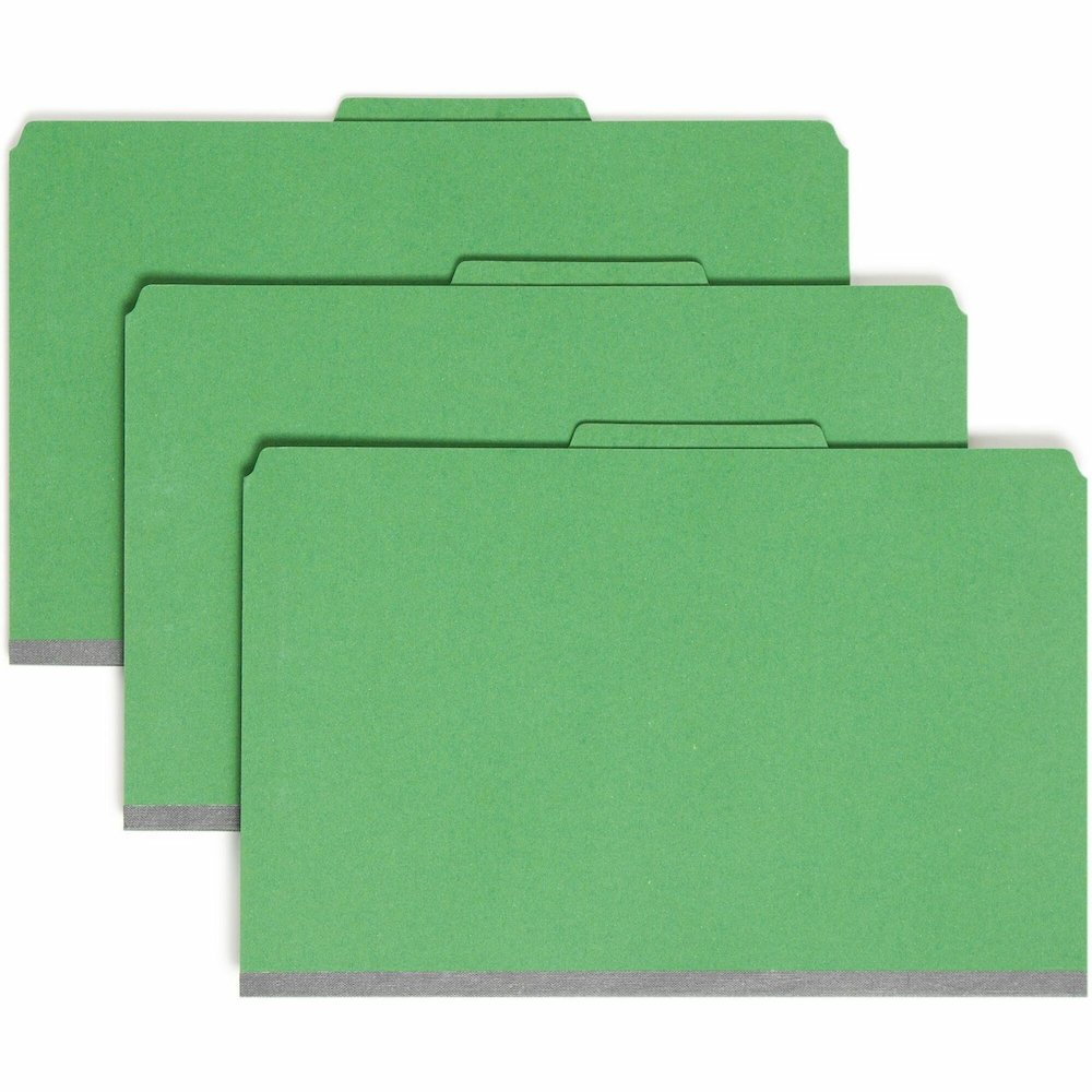 Smead SafeSHIELD 2/5 Tab Cut Legal Recycled Classification Folder - 8 1/2" x 14" - 2" Expansion - 2 x 2S Fastener - 2" for Folder - Top Tab Location - Right of Center Tab Position - 1 Divider - 25 pt.. Picture 1