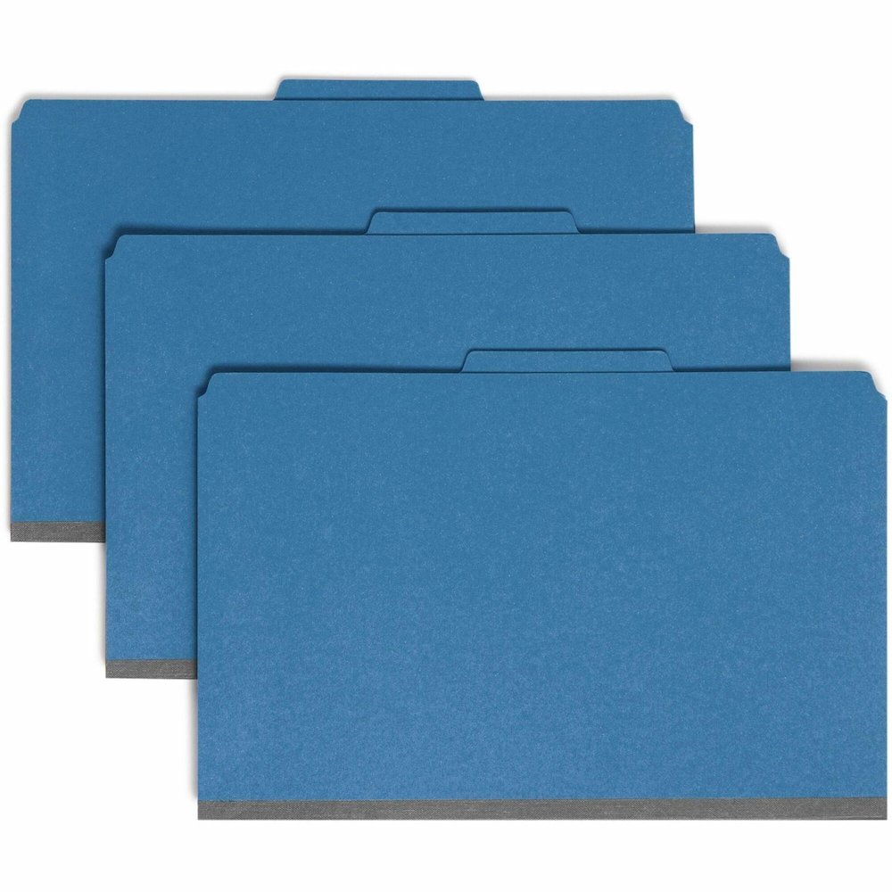 Smead SafeSHIELD 2/5 Tab Cut Legal Recycled Classification Folder - 8 1/2" x 14" - 3" Expansion - 2 x 2S Fastener - 2" for Folder - Top Tab Location - Right of Center Tab Position - 3 Divider - 25 pt.. Picture 1