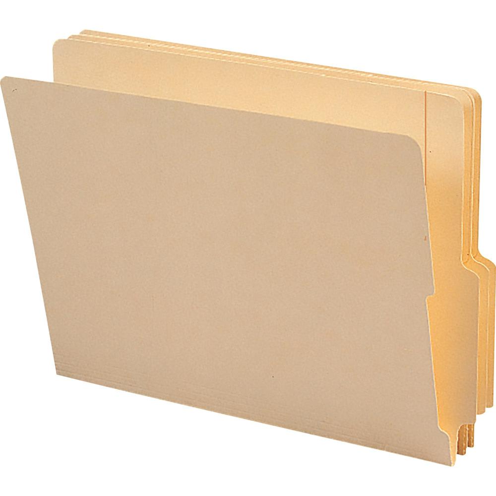 Smead Shelf-Master 1/3 Tab Cut Letter Recycled End Tab File Folder - 8 1/2" x 11" - 3/4" Expansion - End Tab Location - Bottom Tab Position - Manila - 10% Recycled - 100 / Box. Picture 1