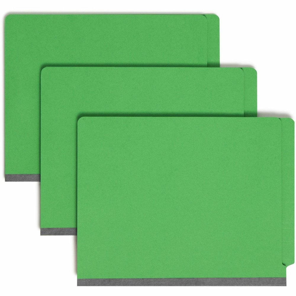 Smead Straight Tab Cut Letter Recycled Classification Folder - 8 1/2" x 11" - 2" Expansion - 2 x 2B Fastener - 2" for Folder - End Tab Location - Right of Center Tab Position - 2 Divider - 14 pt. - 2 . Picture 1
