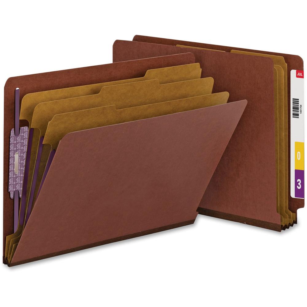 Smead 1/3 Tab Cut Letter Recycled Classification Folder - 8 1/2" x 11" - 3" Expansion - 2 x 2S Fastener(s) - 2" Fastener Capacity for Folder, 1" Fastener Capacity for Divider - End Tab Location - 3 Di. Picture 1