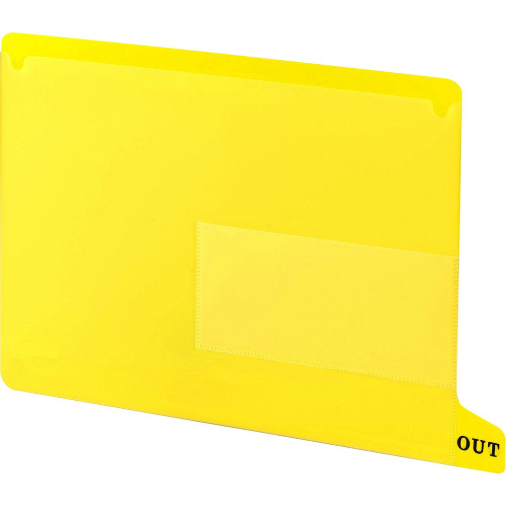 Smead End Tab Out Guides - Printed Bottom Tab(s) - Message - OUT - Letter - Yellow Poly Tab(s) - 25 / Box. Picture 1