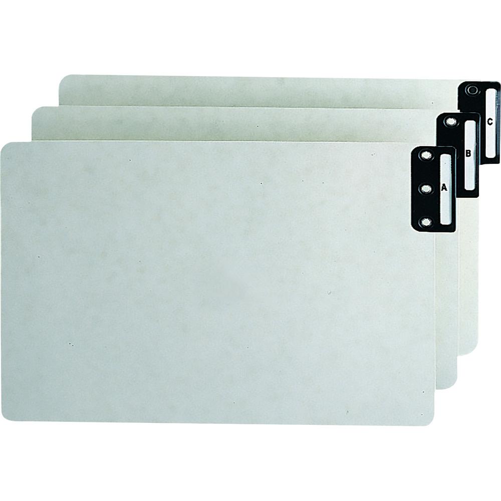 Smead 100% Recycled Filing Guides with Vertical Extra-Wide Blank Tab - Printed Tab(s) - Character - A-Z - 25 Tab(s)/Set0.50" Tab Width - Legal - Gray Metal, Green Pressboard Tab(s) - Recycled. Picture 1