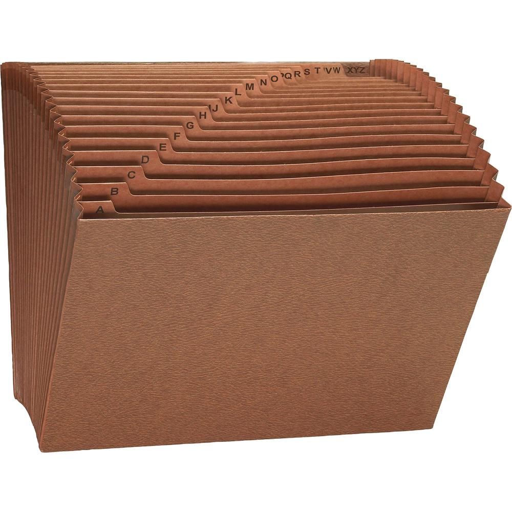 Smead Letter Yes Expanding File - 8 1/2" x 11" - 7/8" Expansion - 21 Pocket - Redrope - Tear Resistant Gusset - 30% Recycled - 1 Each. Picture 1