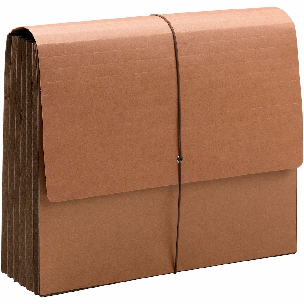 Smead TUFF Letter Recycled File Wallet - 12 3/8" x 10" - 7" Expansion - Top Tab Location - Redrope - Redrope - Tear Resistant, Reinforced Gusset, Elastic Closure, Flap Closure - 30% Recycled - 1 Each. Picture 1