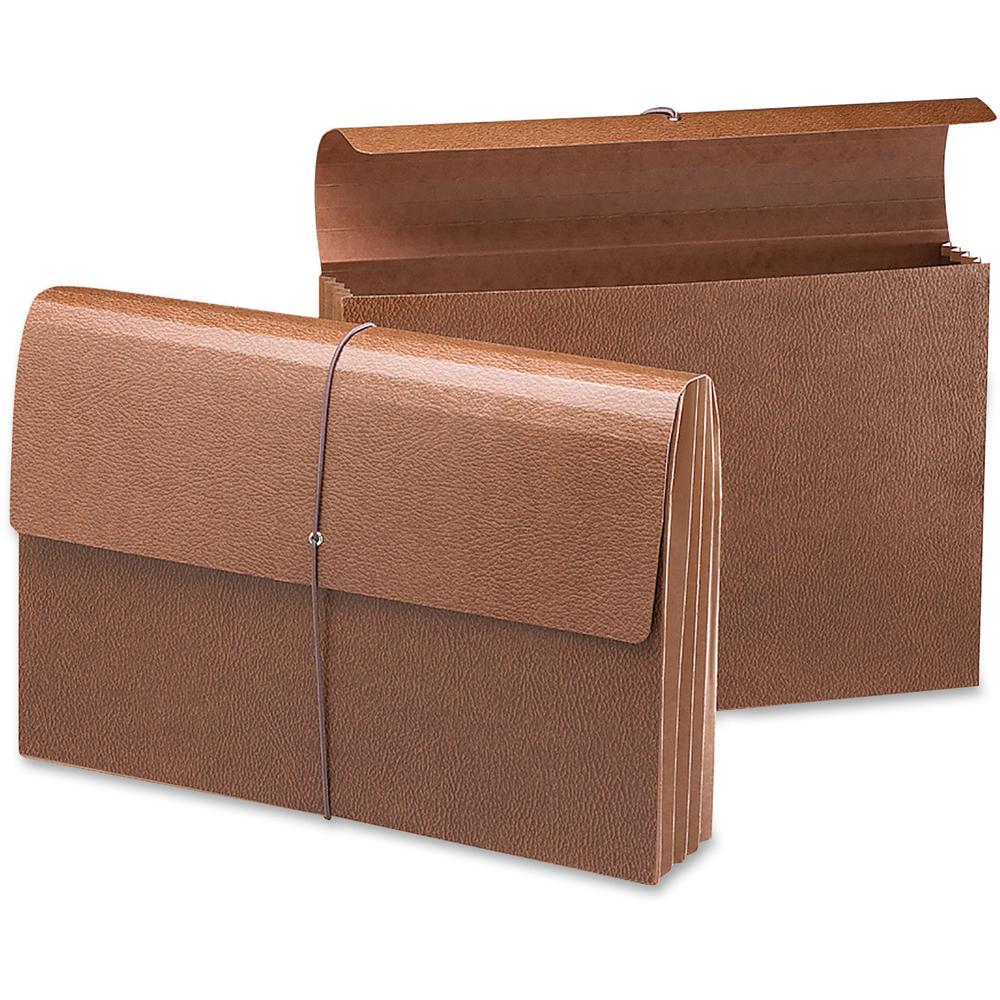 Smead Legal Recycled File Wallet - 8 1/2" x 14" - 3 1/2" Expansion - Redrope - Reinforced Gusset, Elastic Closure, Flap, Tear Resistant - 30% Recycled - 1 Each. Picture 1
