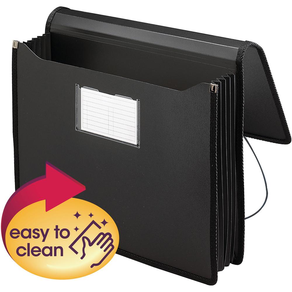Smead Letter File Wallet - 8 1/2" x 11" - 5 1/4" Expansion - Front Pocket(s) - Plastic - Black - 1 Each. Picture 2