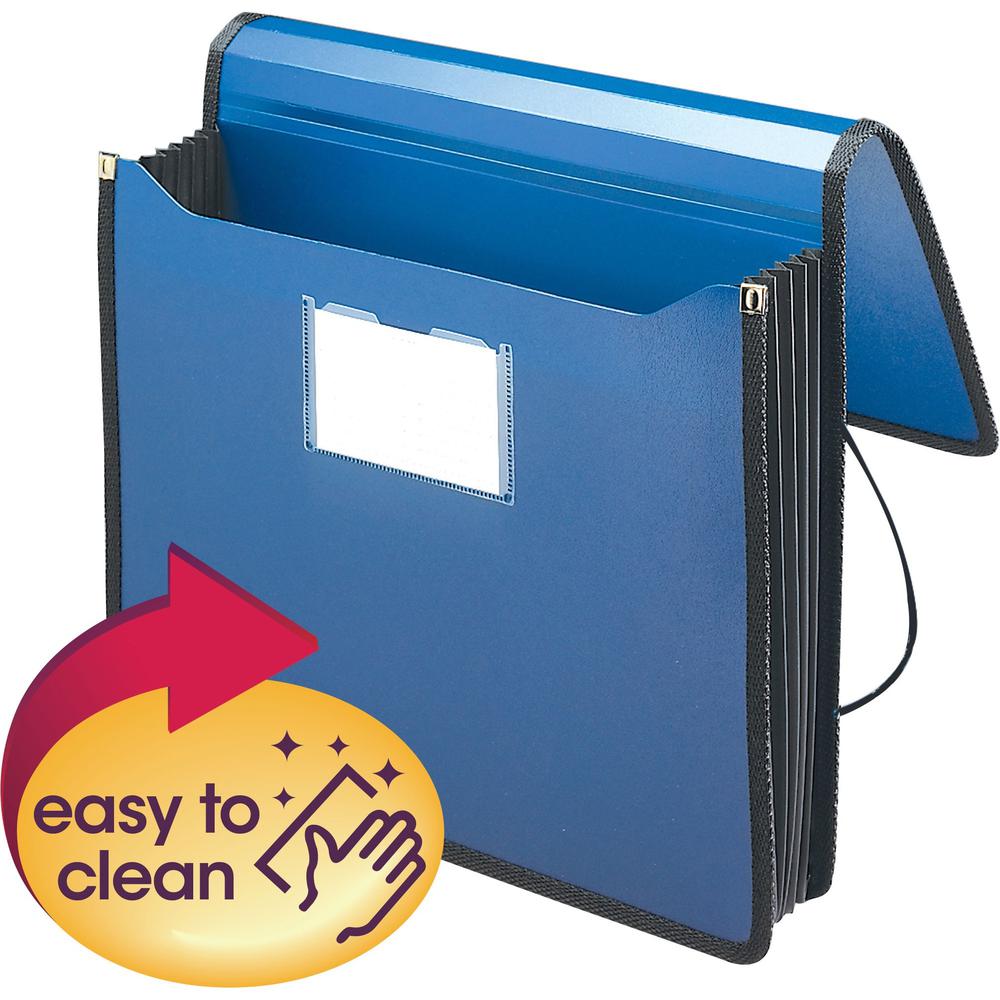 Smead Letter File Wallet - 8 1/2" x 11" - 5 1/4" Expansion - Front Pocket(s) - Plastic - Navy Blue - 1 Each. Picture 1