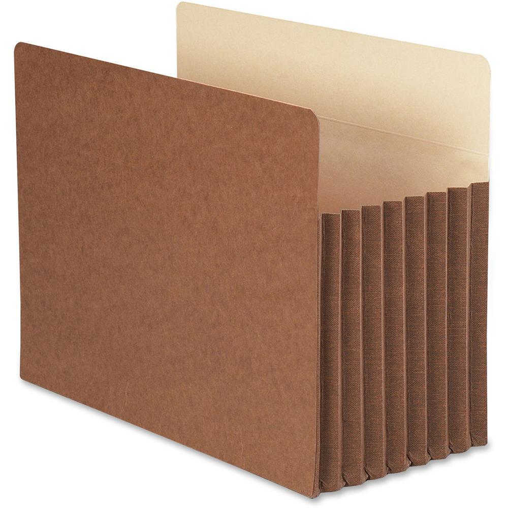 Smead TUFF Straight Tab Cut Letter Recycled File Pocket - 8 1/2" x 11" - 7" Expansion - 12.5 pt. - Redrope - Reinforced Gusset, Heavyweight Cover, Tear Resistant - 30% Recycled - 5 / Box. Picture 1