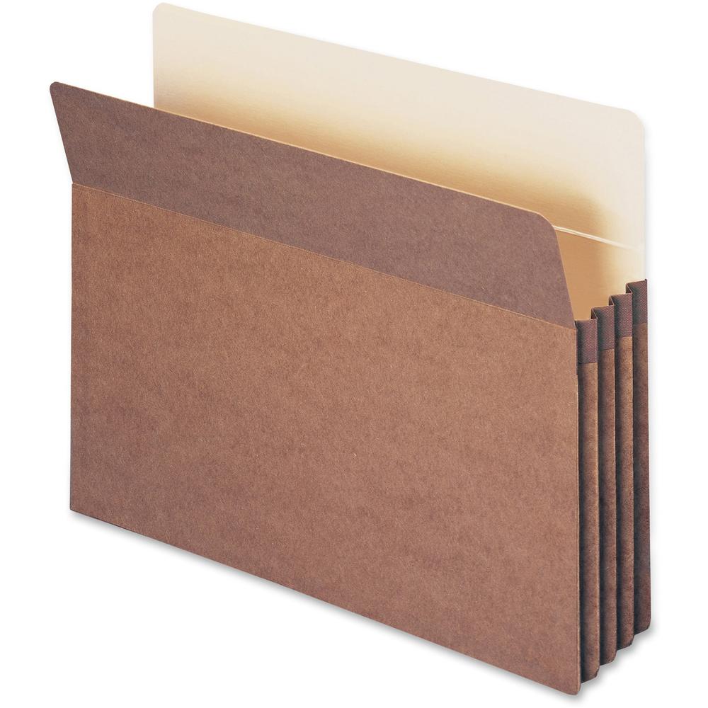 Smead Straight Tab Cut Letter Recycled File Pocket - 8 1/2" x 11" - 3 1/2" Expansion - Top Tab Location - 12.5 pt. - Redrope - Reinforced Corner, Reinforced Gusset - 30% Recycled - 50 / Box. Picture 1