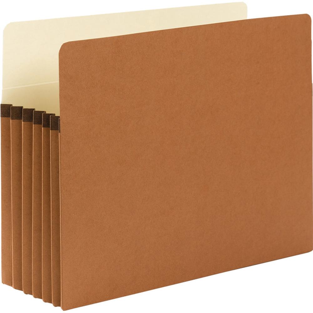 Smead Straight Tab Cut Letter Recycled File Pocket - 8 1/2" x 11" - 5 1/4" Expansion - Top Tab Location - 12.5 pt. - Redrope - Tear Resistant, Rounded Corner, Reinforced Gusset - 30% Recycled - 50 / B. Picture 1