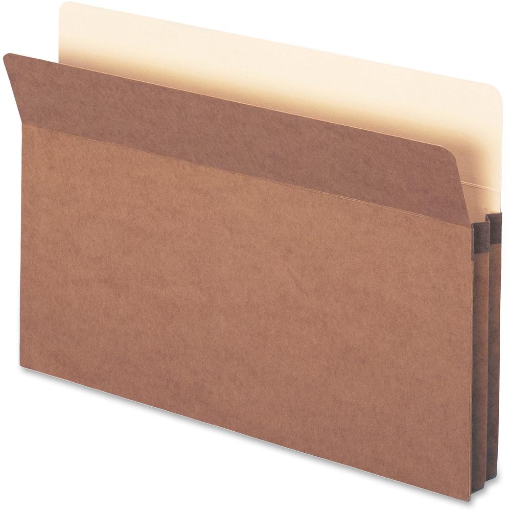 Smead Straight Tab Cut Legal Recycled File Pocket - 8 1/2" x 14" - 1 3/4" Expansion - Top Tab Location - 12.5 pt. - Redrope - Tear Resistant, Rounded Corner, Reinforced Gusset - 30% Recycled - 25 / Bo. Picture 1
