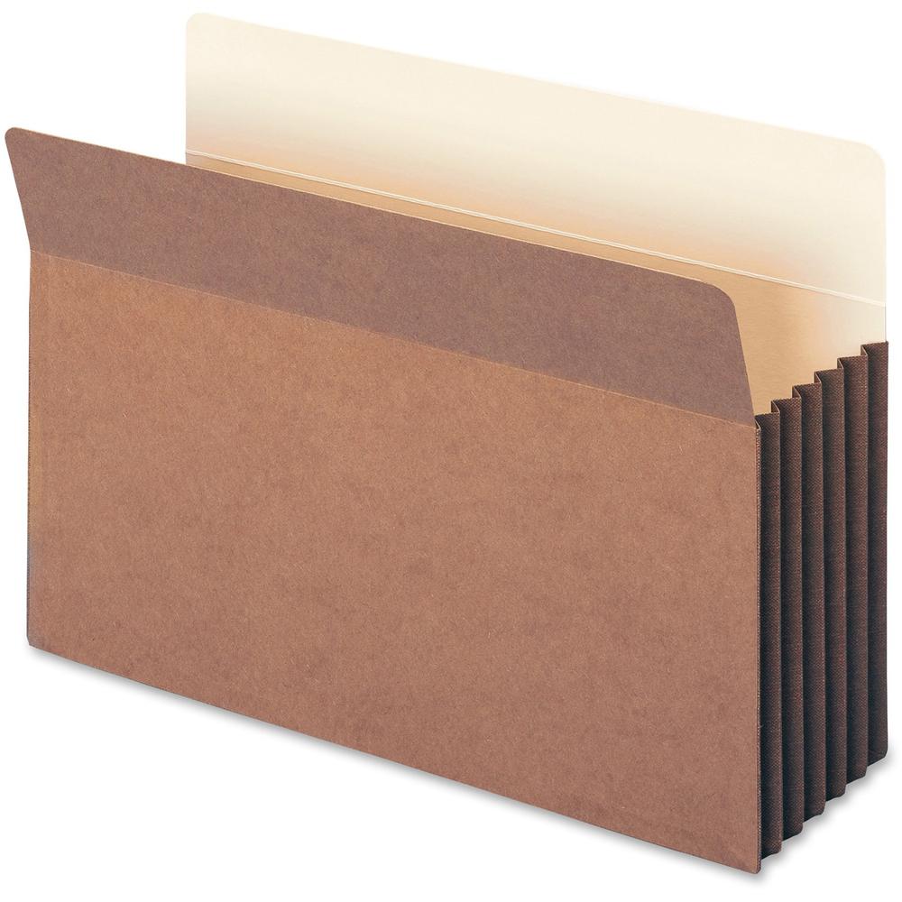 Smead Straight Tab Cut Legal Recycled File Pocket - 8 1/2" x 14" - 5 1/4" Expansion - Top Tab Location - 12.5 pt. - Redrope - Tear Resistant Gusset - 30% Recycled - 10 / Box. Picture 1