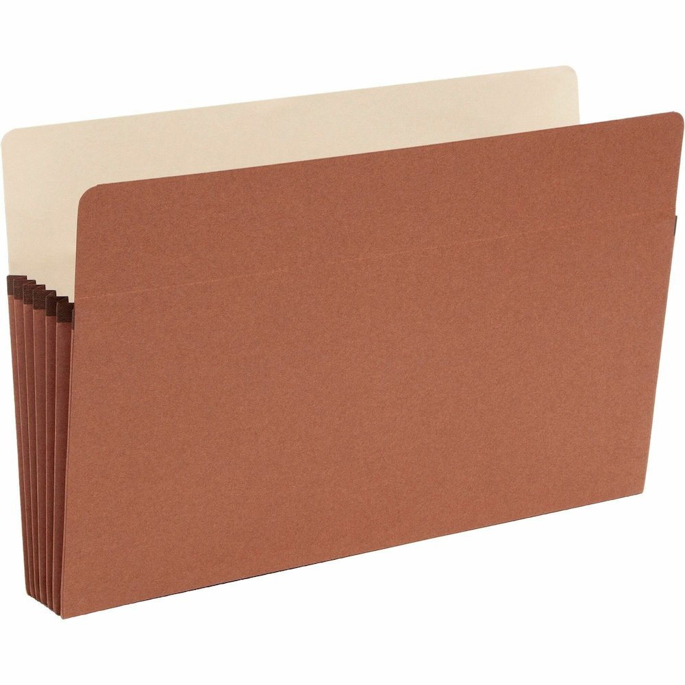 Smead Straight Tab Cut Legal Recycled File Pocket - 8 1/2" x 14" - 5 1/4" Expansion - 12.5 pt. - Redrope - Tear Proof, Reinforced Gusset, Rounded Corner - 30% Recycled - 50 / Box. Picture 1