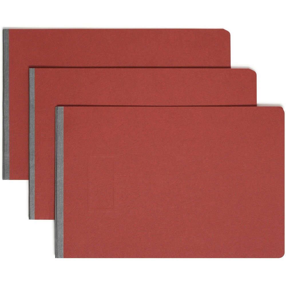 Smead Premium Pressboard Recycled Fastener Folder - 3" Folder Capacity - 11" x 17" - 3" Expansion - 1 Fastener - 25 pt. - Pressboard - Red - Reinforced Hinge, Heavy Duty, Moisture Resistant, Stain Res. Picture 1