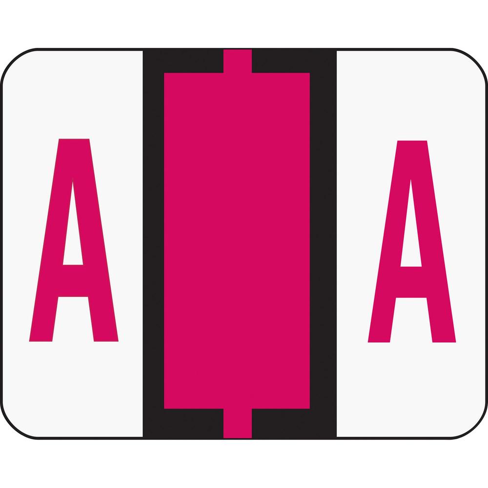 Smead BCCR Bar-Style Color-Coded Labels - "Alphabet" - 1 1/4" Width x 1" Length - Red - 500 / Roll - 500 / Roll. Picture 1
