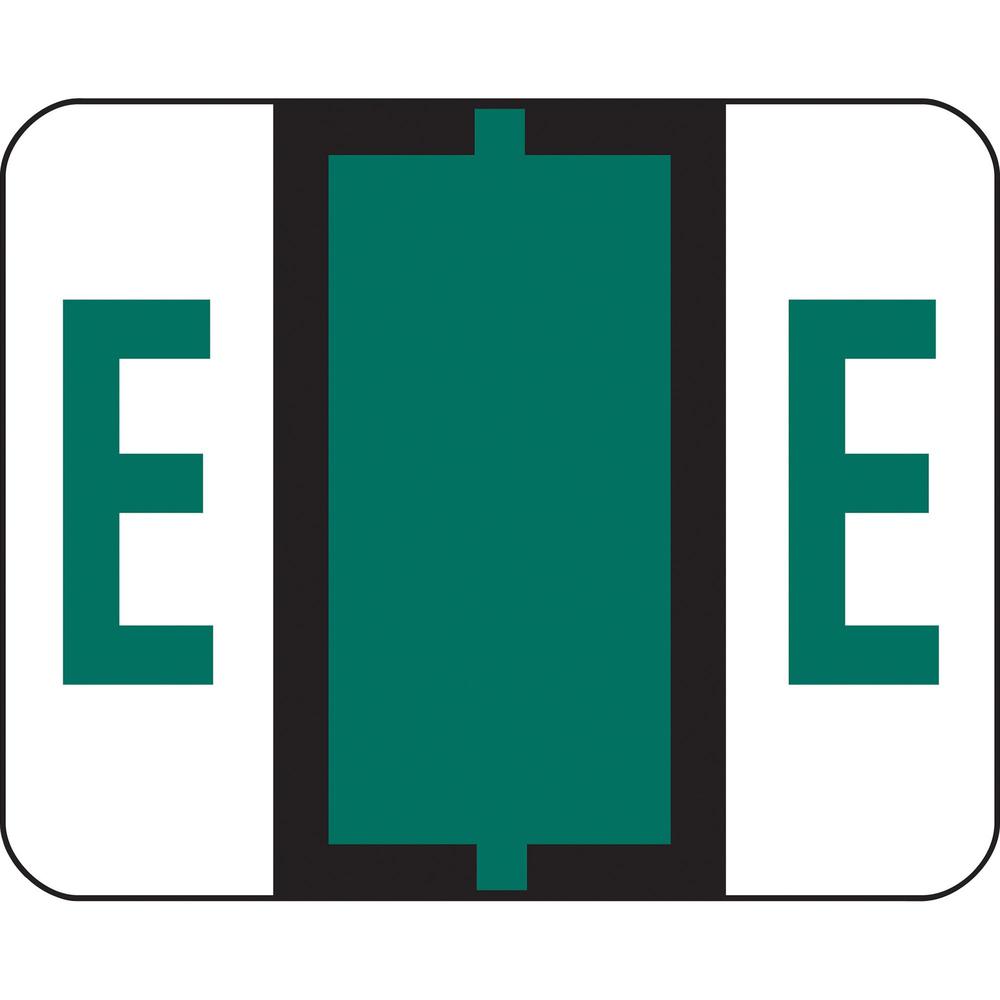 Smead BCCR Bar-Style Color-Coded Labels - "Alphabet" - 1 1/4" Width x 1" Length - Dark Green - 500 / Roll - 500 / Roll. Picture 1