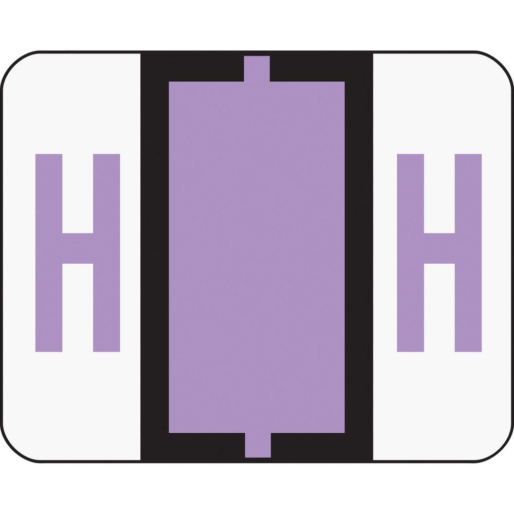 Smead BCCR Bar-Style Color-Coded Labels - "Alphabet" - 1 1/4" Width x 1" Length - Lavender - 500 / Roll - 500 / Roll. Picture 1