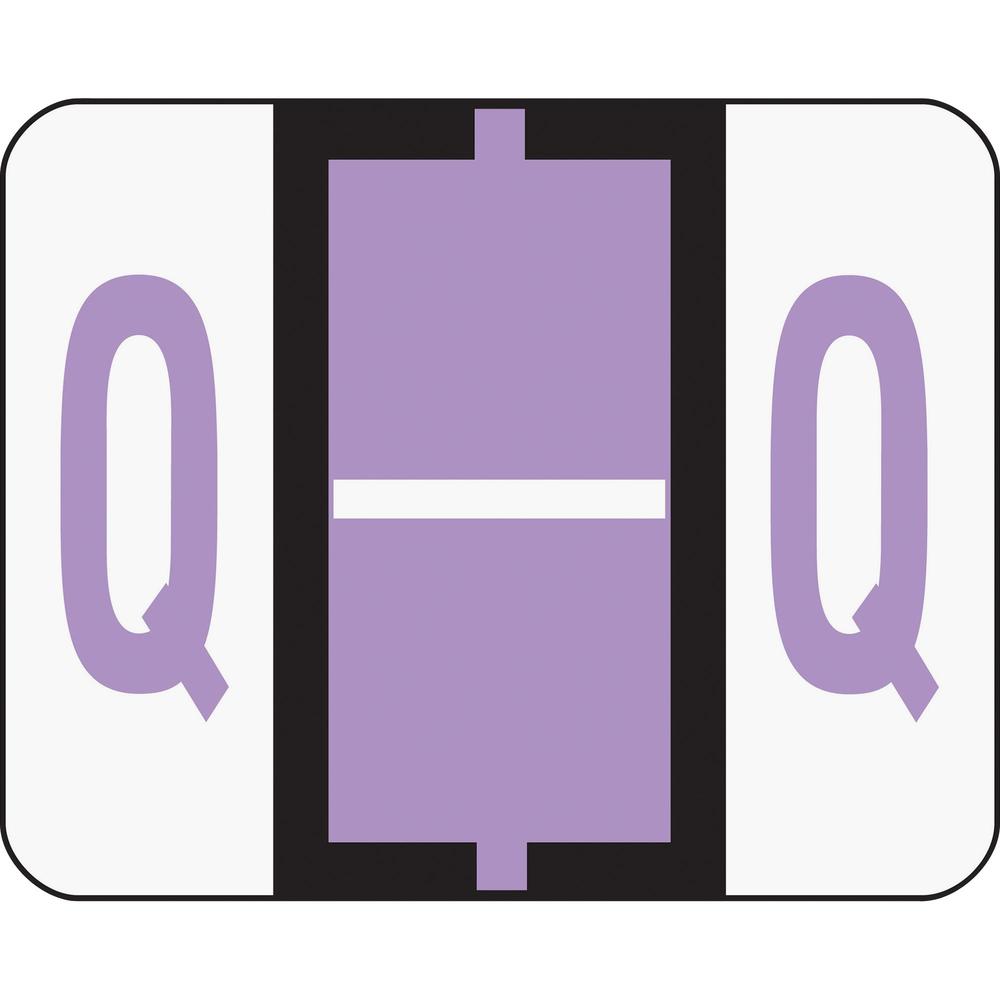 Smead BCCR Bar-Style Color-Coded Labels - "Alphabet" - 1 1/4" Width x 1" Length - Lavender - 500 / Roll - 500 / Roll. Picture 1