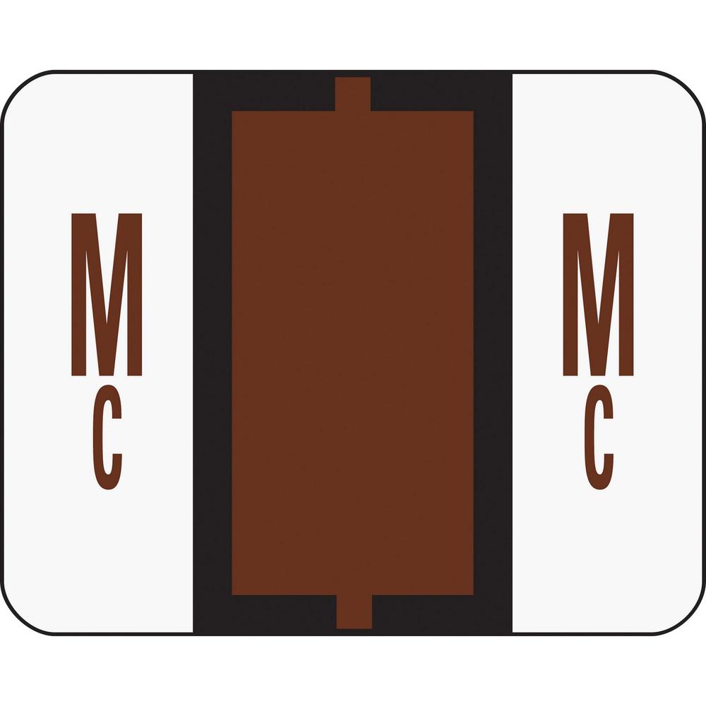 Smead BCCR Bar-Style Color-Coded Labels - "Alphabet" - 1 1/4" Width x 1" Length - Brown - 500 / Roll - 500 / Roll. Picture 1