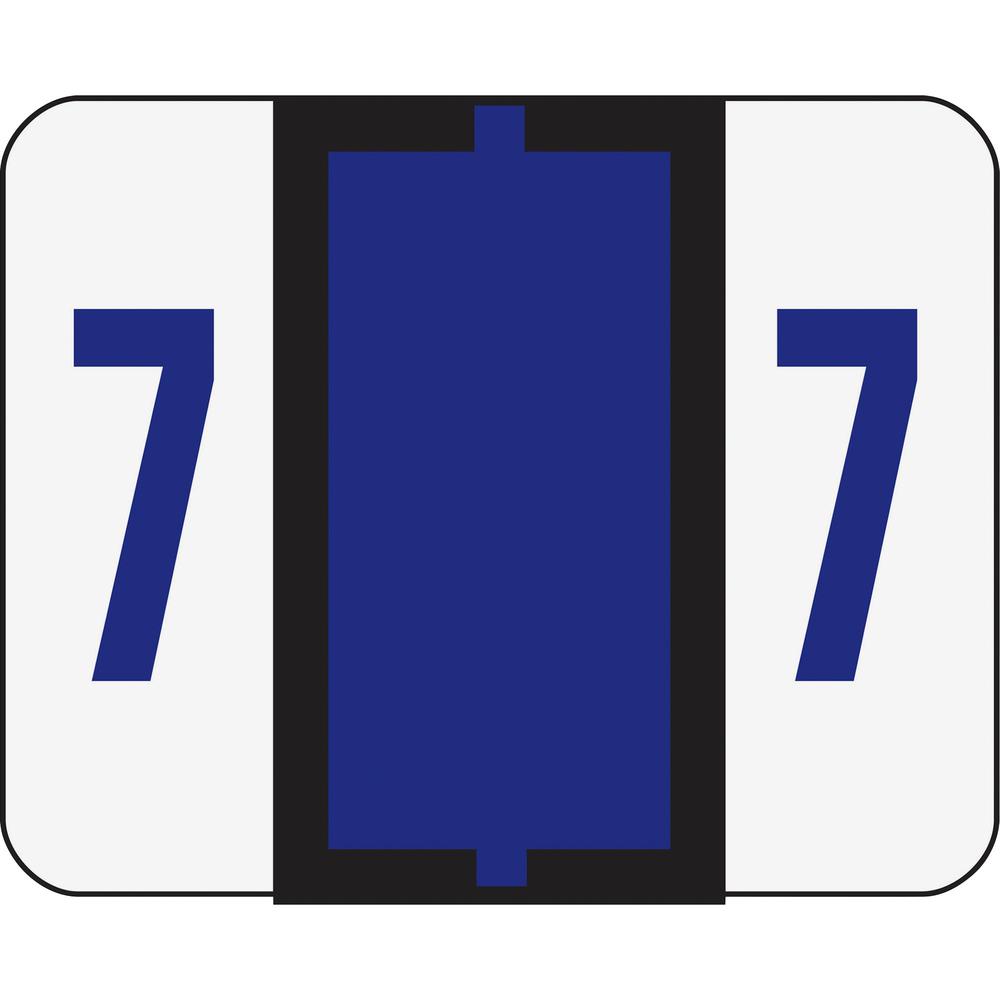 Smead BCCRN Bar-Style Color-Coded Labels - "Number" - 1 1/4" Width x 1" Length - Purple - 500 / Roll. Picture 1