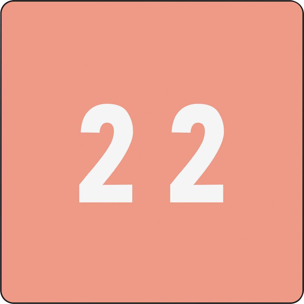 Smead DCC Color-Coded Numeric Labels - "Number" - 1 1/2" Width x 1 1/2" Length - Pink - 250 / Roll. Picture 1