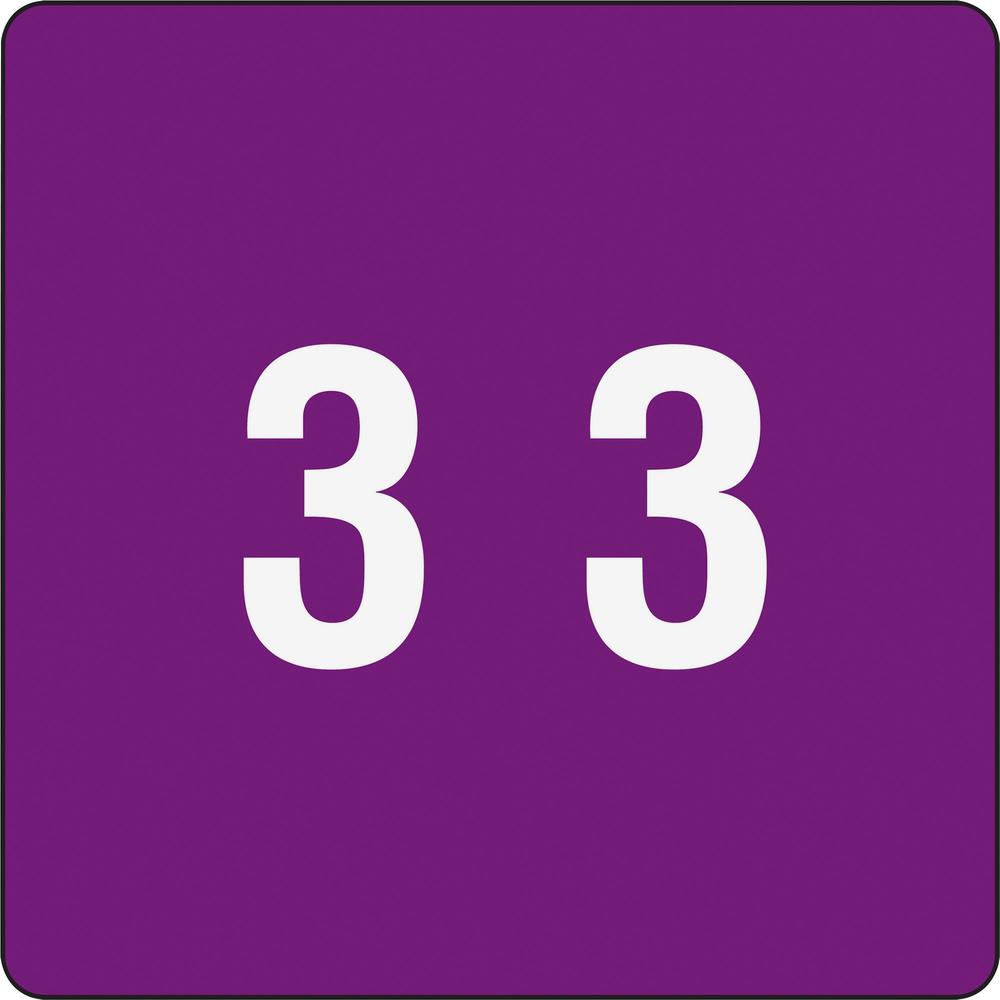 Smead DCC Color-Coded Numeric Labels - "Number" - 1 1/2" Width x 1 1/2" Length - Purple - 250 / Roll. Picture 1