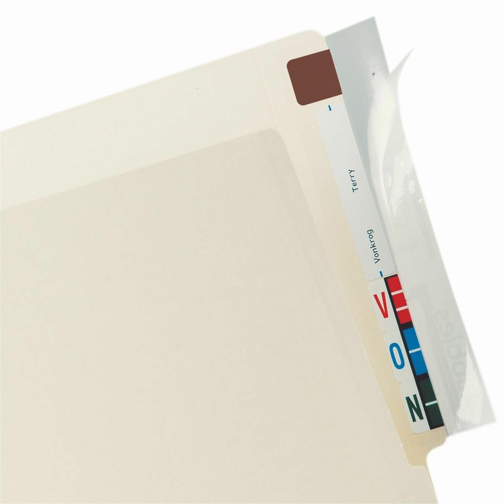 Tabbies Wrap Around Folder End Tabs - 2" Tab Height x 8" Tab Width - Clear Tab(s) - Wear Resistant, Tear Resistant - 100 / Pack. Picture 1
