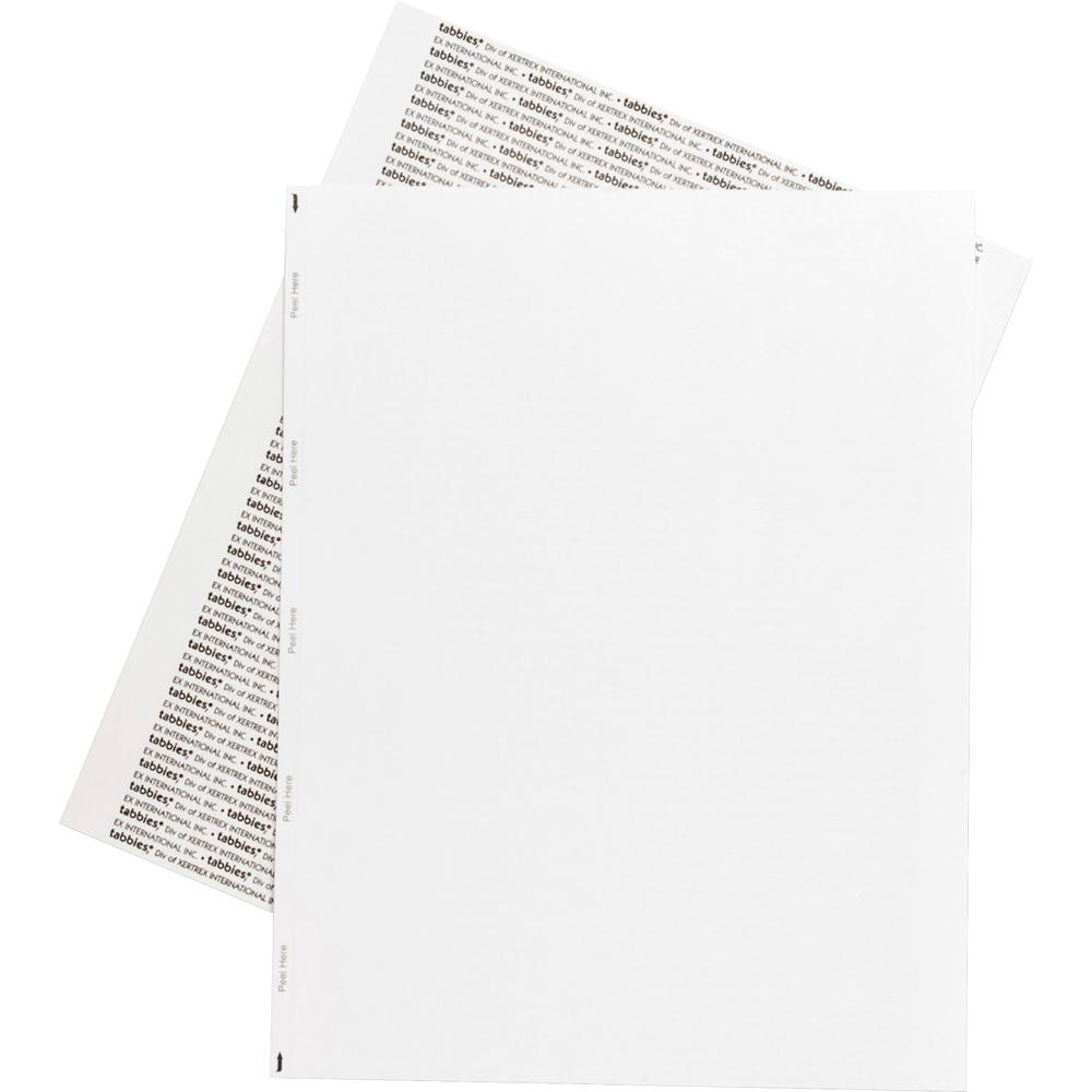 Tabbies Transcription Label Printer Sheets - 8 1/2" Width x 11" Length - Laser - White - 100 / Box - Jam-free. Picture 1