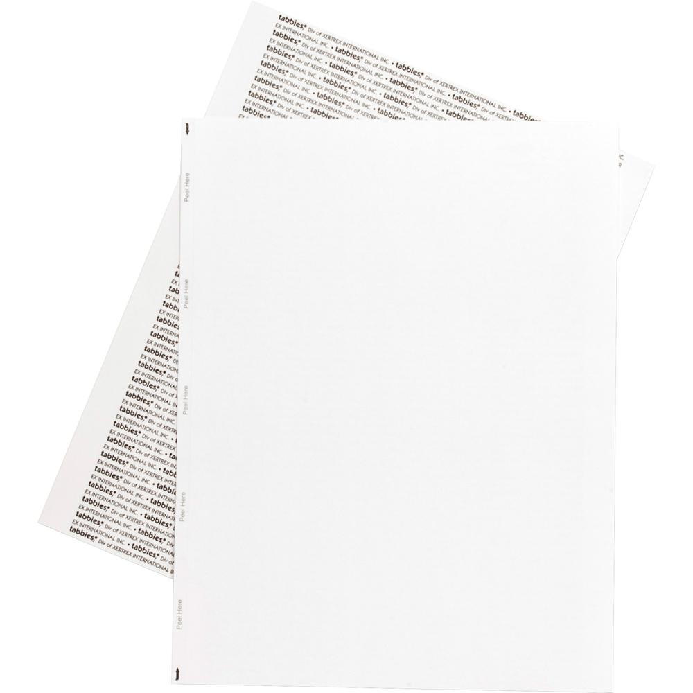 Tabbies Transcription Label Printer Sheets - 8 1/2" Width x 11" Length - Laser - White - 1000 / Box - Jam-free. Picture 1