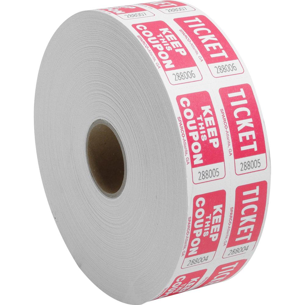 Sparco Roll Tickets - Red - 2000/Roll. Picture 1