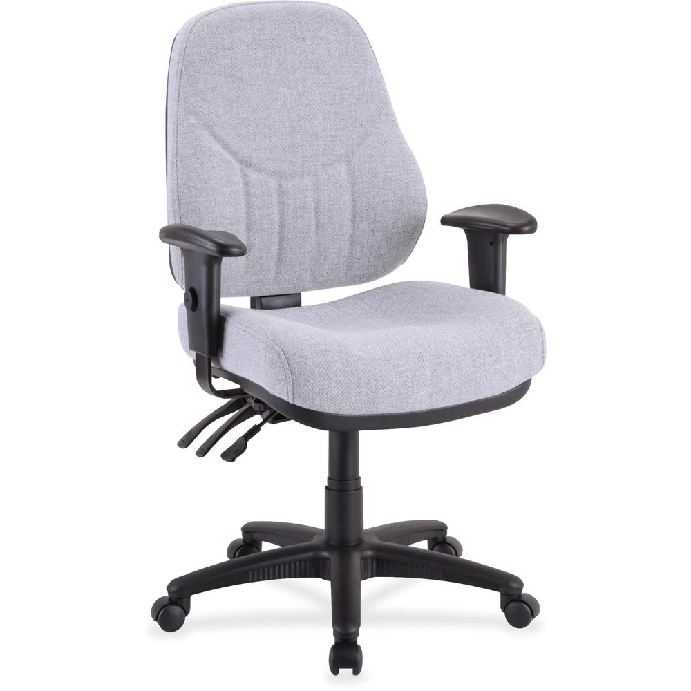 Lorell Bailey High-Back Multi-Task Chair - Gray Acrylic Seat - Black Frame - 1 Each. Picture 1