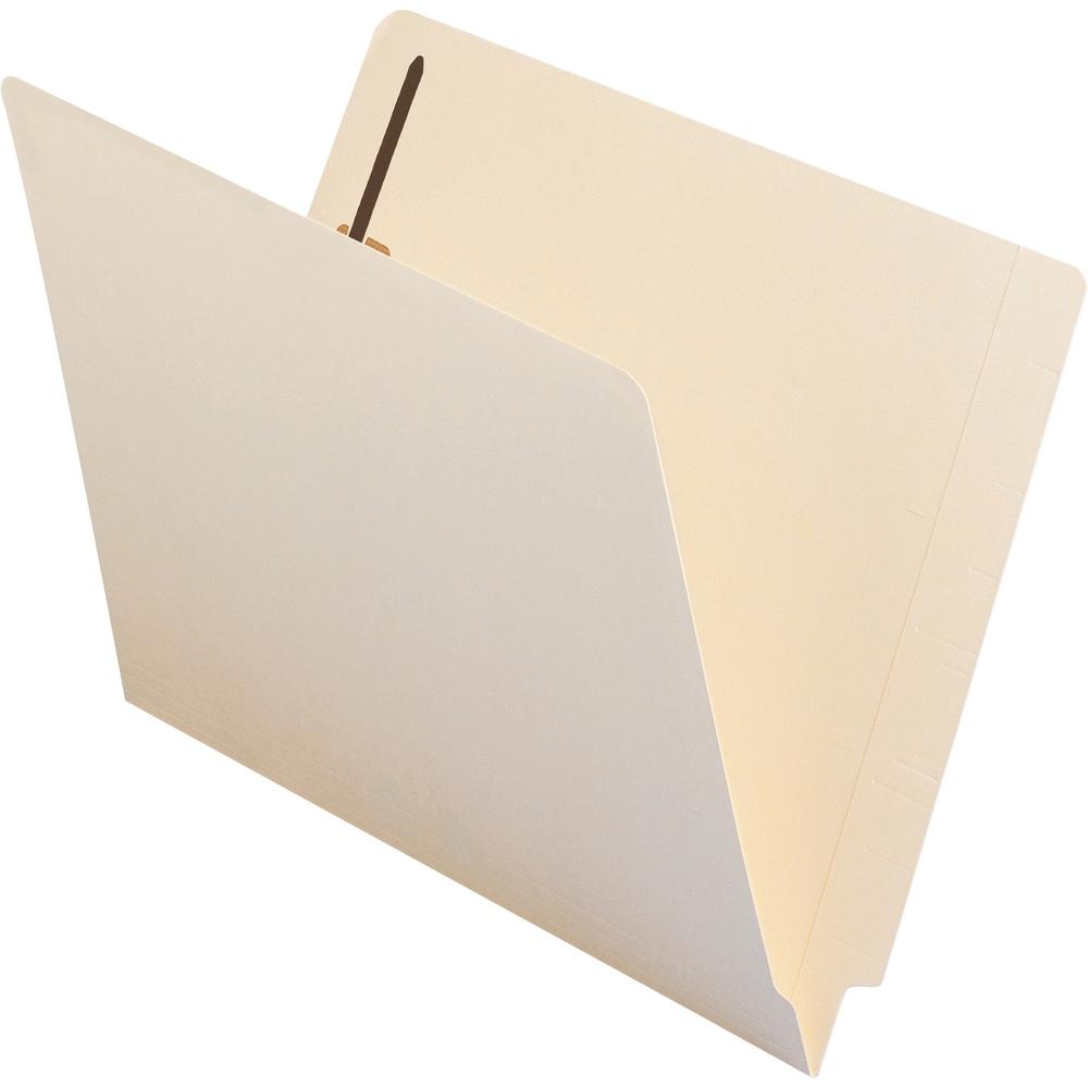 Smead Straight Tab Cut Letter Recycled Fastener Folder - 8 1/2" x 11" - 3/4" Expansion - 2 x 2B Fastener(s) - 2" Fastener Capacity for Folder - Manila - Manila - 100% Recycled - 50 / Box. Picture 1