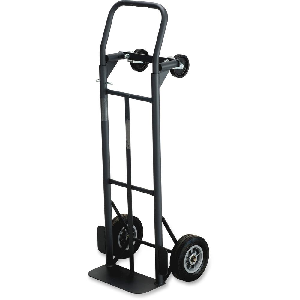 Safco Tuff Truck Convertible - 500 lb Load Capacity - 8" Caster Size - 18.50" Width x 12" Depth x 52" Height - Steel Frame - Black - 1 Each. Picture 1