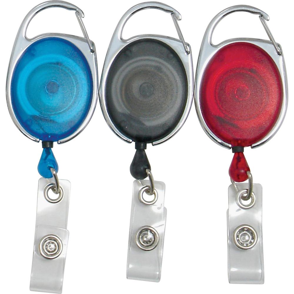 SICURIX Quick Clip ID Card Reel - 3 / Pack - Beige, Green. Picture 1