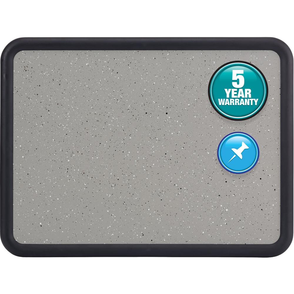 Quartet Contour Bulletin Board - 24" Height x 36" Width - Faux Granite Surface - Self-healing, Durable - Black Frame - 1 Each. Picture 1
