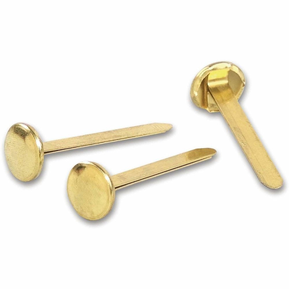 ACCO Brass Fasteners - 1.5" Length - 75 Sheet Capacity - Flexible, Heavy Duty, Corrosion-free, Self-piercing Point, Rust Proof - Brass - 100 / Box. Picture 1