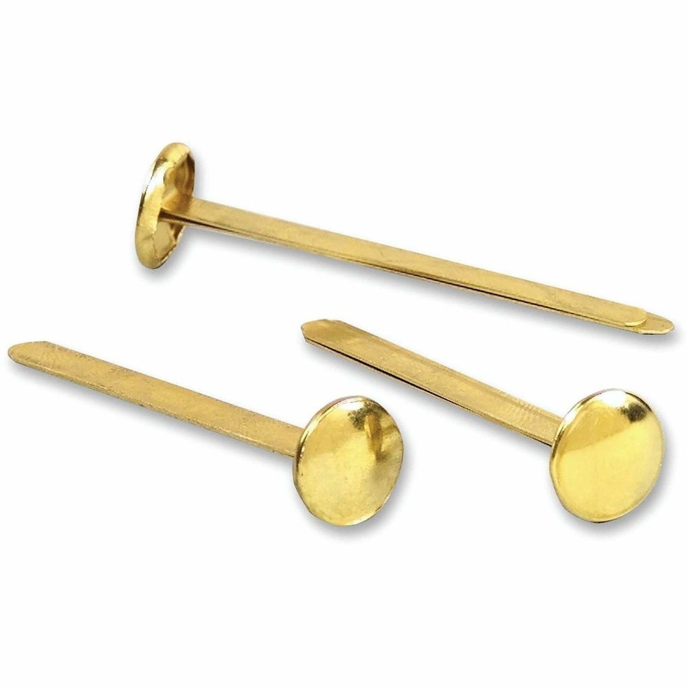 ACCO Brass Fasteners - 0.47" Head - 2" Length - 100 Sheet Capacity - Flexible, Heavy Duty, Corrosion-free, Self-piercing Point, Rust Proof - Brass - 100 / Box. Picture 1