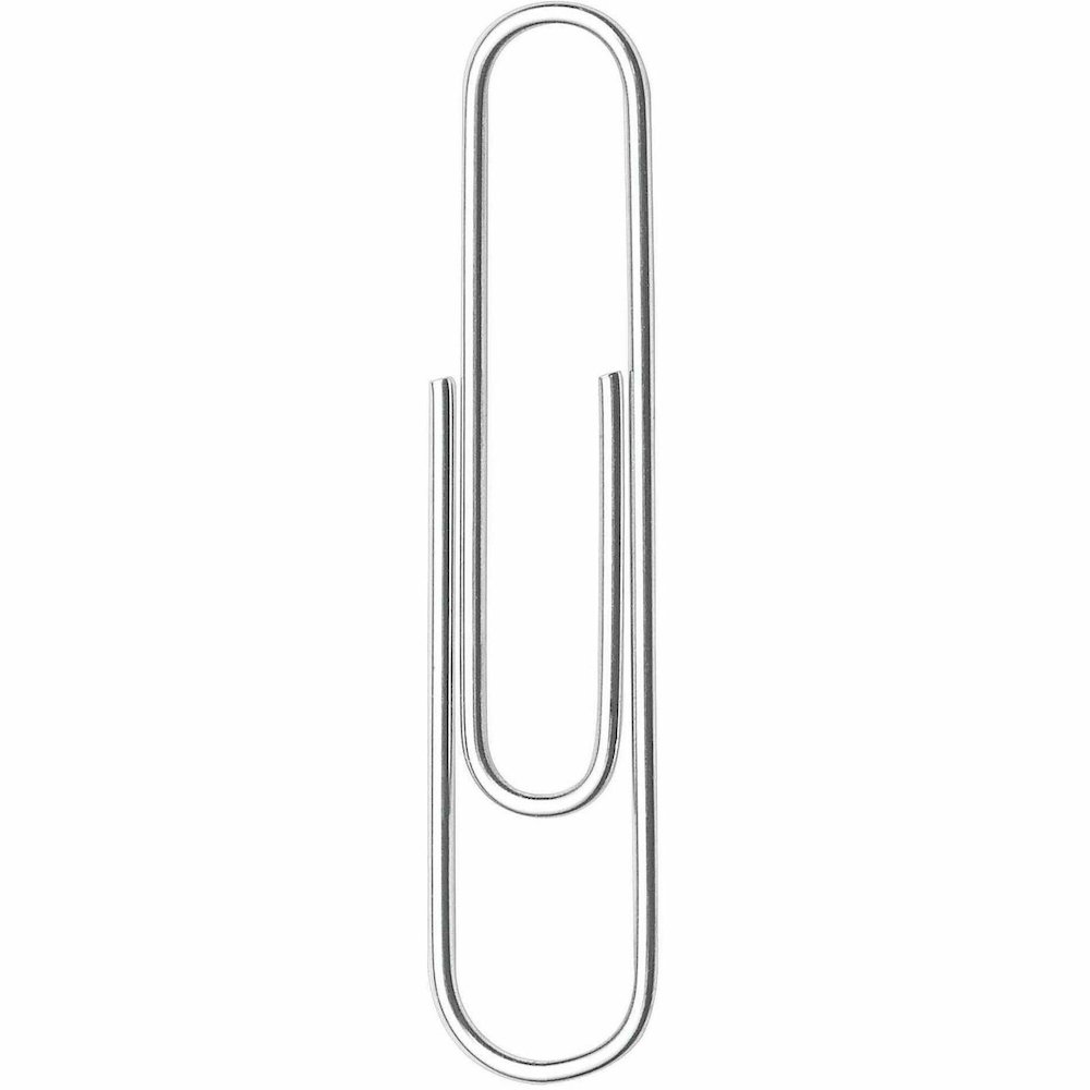 ACCO Premium Paper Clips - No. 1 - 10 Sheet Capacity - Galvanized, Corrosion Resistant - Silver - Metal, Zinc Plated - 100/Box - 10 / Pack. Picture 1