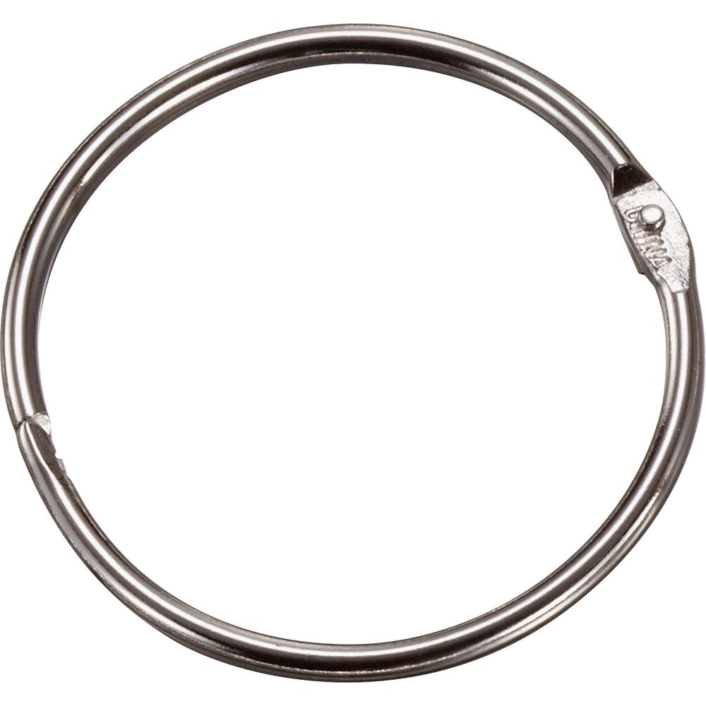 Officemate Loose-Leaf Book Rings - 1.5" Diameter - Silver - Metal - 100 / Box. Picture 1