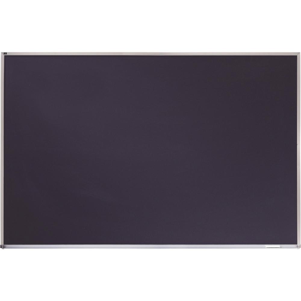 Quartet DuraMax Porcelain Magnetic Chalkboard - 72" (6 ft) Width x 48" (4 ft) Height - Black Porcelain Surface - Silver Aluminum Frame - Horizontal - Magnetic - 1 Each. Picture 1