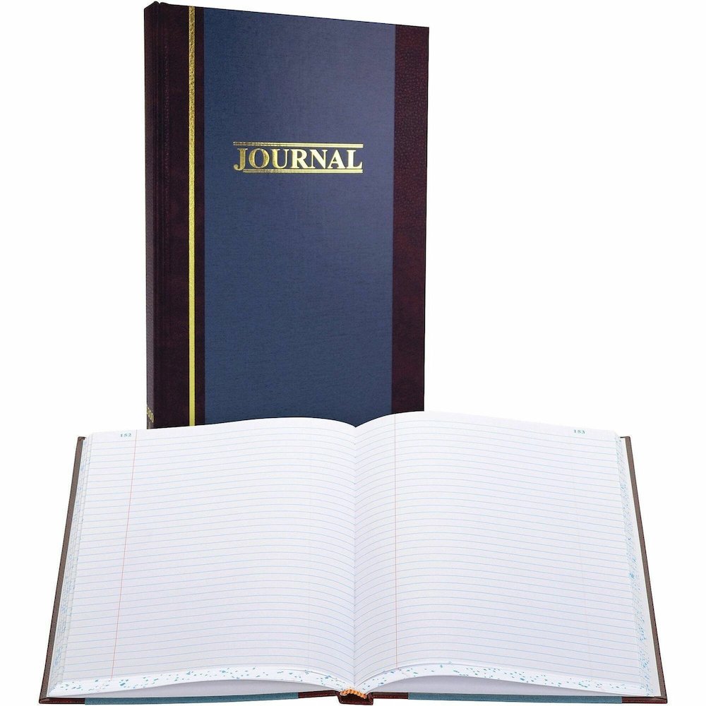 Wilson Jones S300 Record Ruled Account Journal - 300 Sheet(s) - 7.25" x 11.75" Sheet Size - Blue - White Sheet(s) - Blue Cover - 1 Each. Picture 1