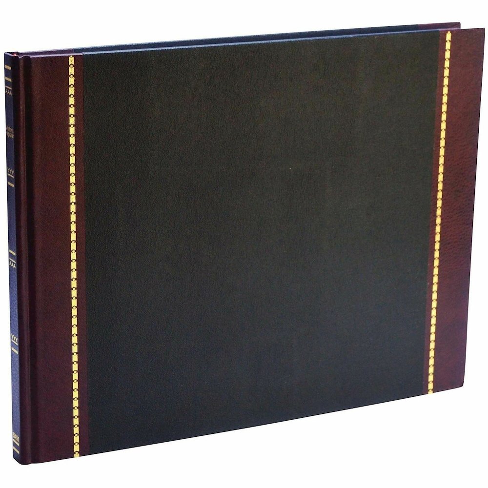 Wilson Jones Visitors Register Book - 104 Sheet(s) - Letter - 12.25" x 9.50" Sheet Size - 5 Columns per Sheet - Black, Red, Blue Print Color - Red, Black Cover - 1 Each. Picture 1