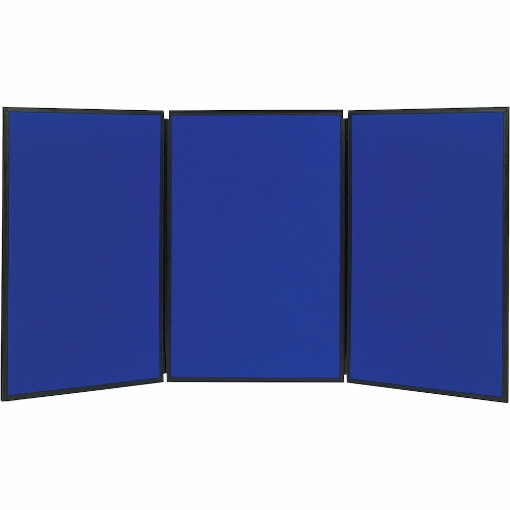 Quartet Show-It! 3-sided Display System - 36" Board Height x 72" Board Width - Gray Fabric, Blue Surface - Dual Sided, Lightweight, Resilient, Durable, Tackable - 3 - 1 Each. Picture 1