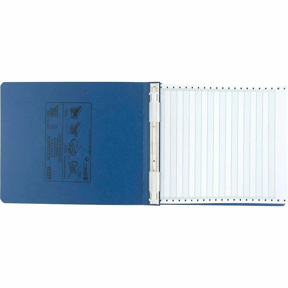 ACCO PRESSTEX Unburst Sheet Covers - 6" Binder Capacity - 9 1/2" x 11" Sheet Size - Light Blue - Recycled - Retractable Filing Hooks, Hanging System, Moisture Resistant, Water Resistant - 1 Each. Picture 1
