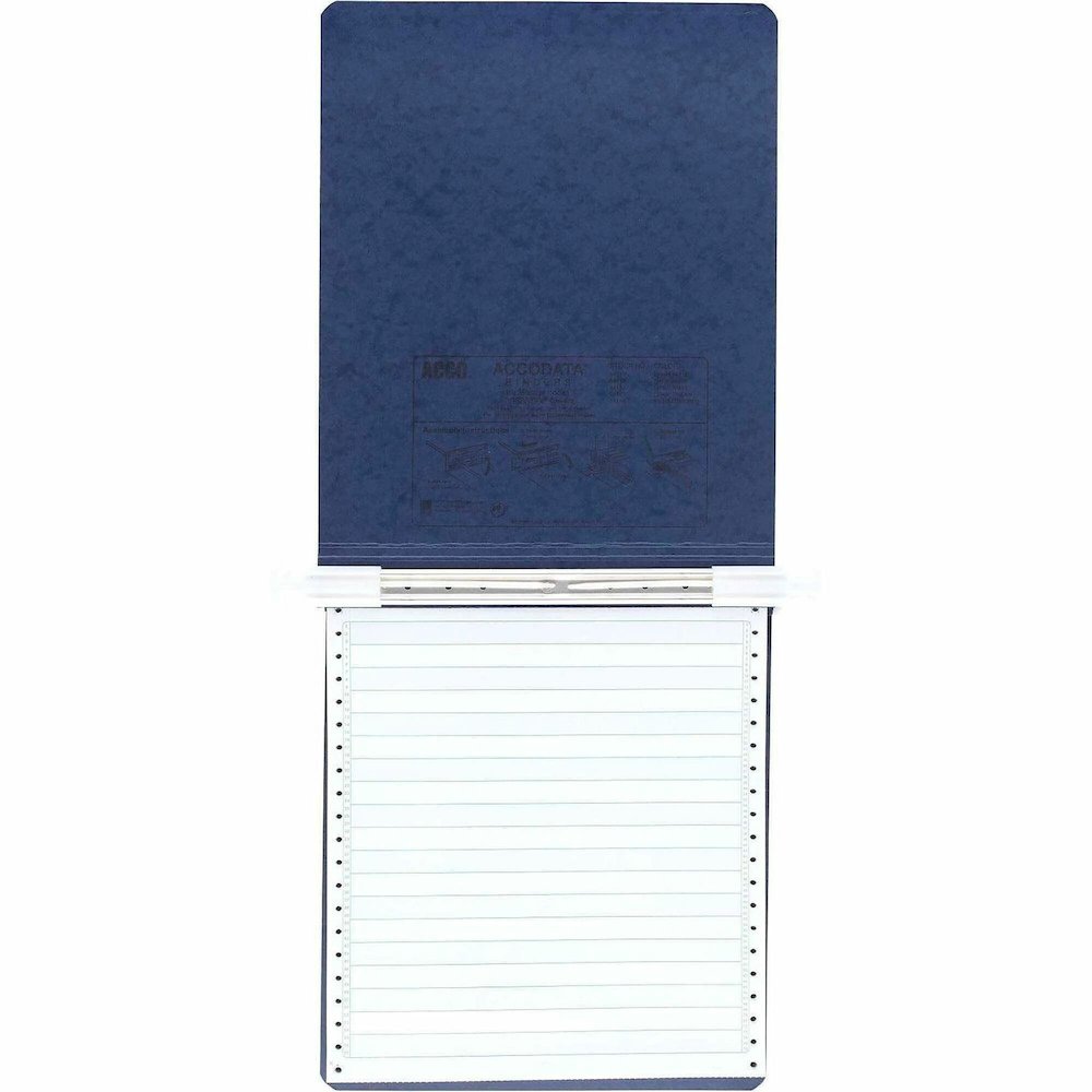 ACCO PRESSTEX Unburst Sheet Covers - 6" Binder Capacity - 9 1/2" x 11" Sheet Size - Dark Blue - Recycled - Retractable Filing Hooks, Hanging System, Moisture Resistant, Water Resistant - 1 Each. Picture 1