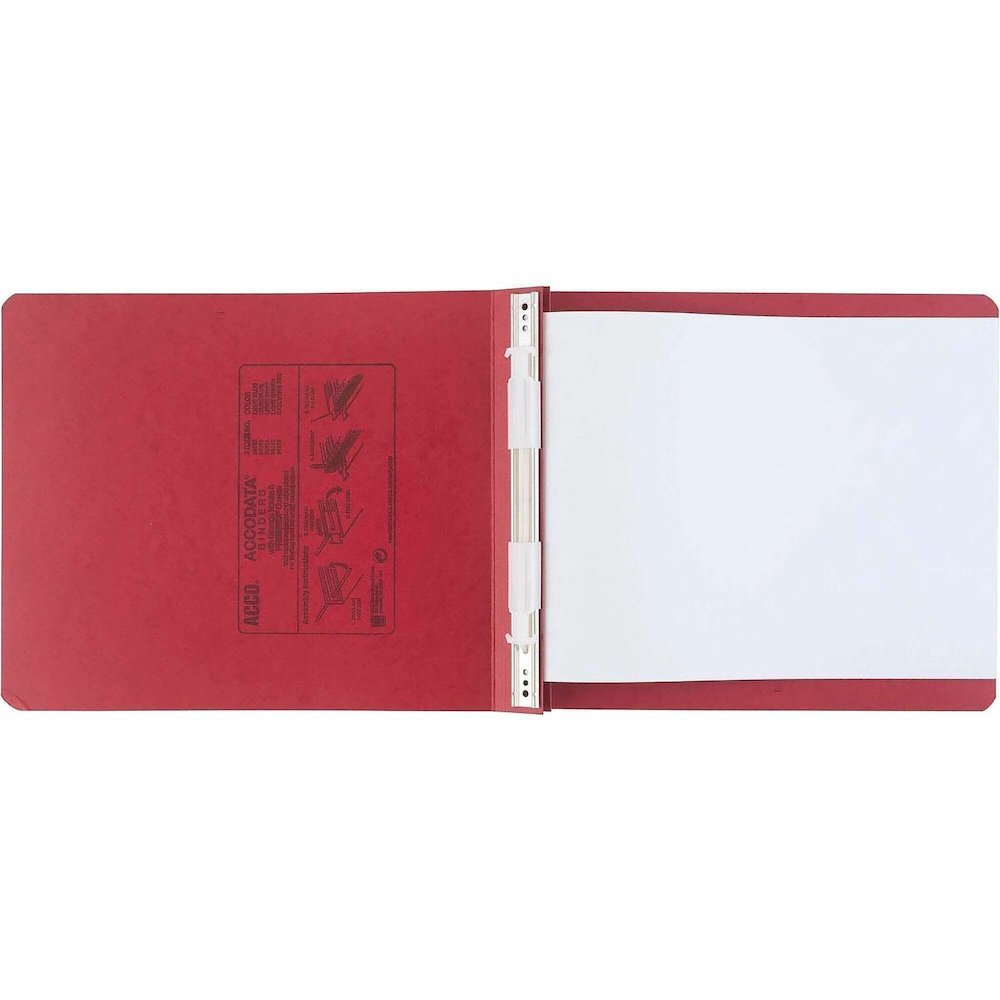 ACCO PRESSTEX Unburst Sheet Covers - 6" Binder Capacity - 9 1/2" x 11" Sheet Size - Executive Red - Recycled - Retractable Filing Hooks, Hanging System, Moisture Resistant, Water Resistant - 1 Each. Picture 1