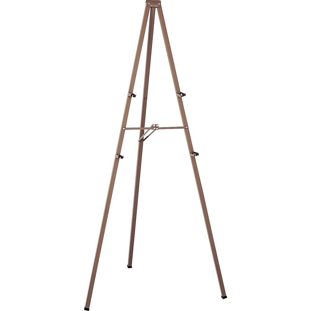 Quartet Steel Tripod Display Easel - 72" Height x 1" Width x 4" Depth - Floor - Steel - Bronze. Picture 1