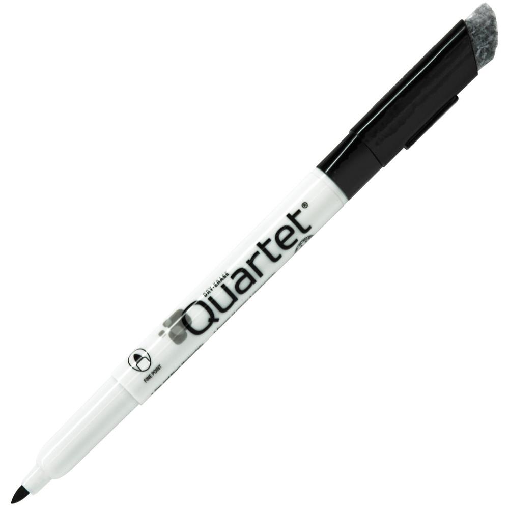 Quartet Classic Dry-Erase Markers with Eraser Cap - Fine Marker Point - Bullet Marker Point Style - Black - 1 Dozen. Picture 1